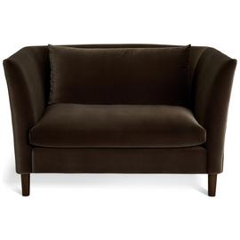 Habitat Hawley Velvet Cuddle Chair - Brown