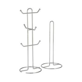Argos Home Mug Tree and Kitchen Roll Holder - Chrome