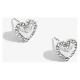 Simply Silver Sterling Silver Heart Stud Earrings