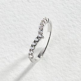 Revere Sterling Silver Cubic Zirconia Wishbone Ring