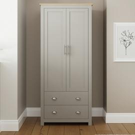 GFW Lancaster 2 Door 2 Drawer Wardrobe - Grey Oak