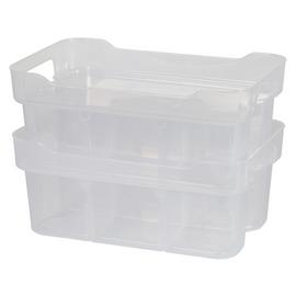 Strata Organise Me 2x6L Modular Plastic Storage Boxes