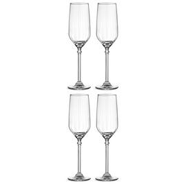 Habitat Optic Ribbed Set of 4 Champagne Flutes