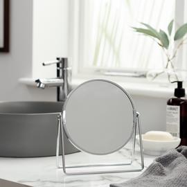 Argos Home Chrome Metal Round Swivel Mirror - 21x19cm