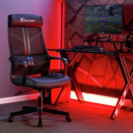 X Rocker Helix Faux Leather Office Gaming Chair - Black