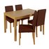 Argos Home Elmdon Oak Effect Dining Table & 4 Chairs - Choc