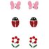 Link Up S.Silver Butterfly, Ladybird, Flower Earrings3.