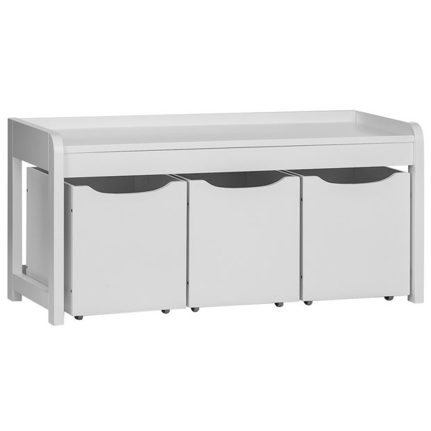 Buy HOME Harvard 3 Box Shoe Bench White Hallway storage Argos