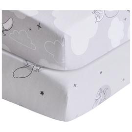 Disney Dumbo Cotton Twin Pack Nursery Fitted Sheet