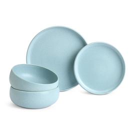 Habitat 12 Piece Reactive Stoneware Dinner Set - Blue