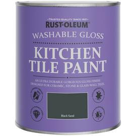 Rust-Oleum Kitchen Tile Gloss Paint 750ml - Black Sand