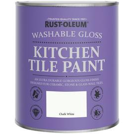 Rust-Oleum Kitchen Tile Gloss Paint 750ml - Chalk White