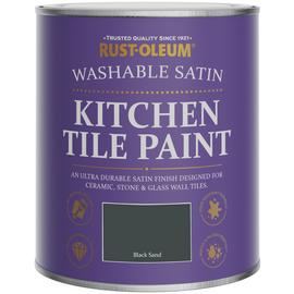 Rust-Oleum Kitchen Tile Satin Paint 750ml - Black Sand