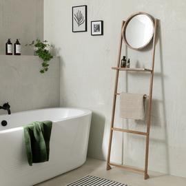 Habitat Free Standing Towel Ladder and Mirror - Natural