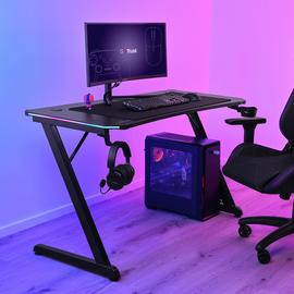 Trust GXT709 Luminus RGB Gaming Desk - Black