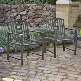 Greenhurst Hartlebury Metal Garden Love Seats - Black