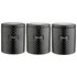 Heart of House Set of 3 Textured Ceramic Storage Jars -Black