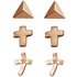 Link Up Rose Gold Plated Silver Cross Stud Earrings3.