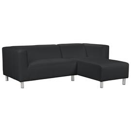 Argos Home Moda Faux Leather Corner Chaise Sofa -Black