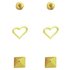 Link Up Gold Plated Silver Round, Heart, Square Earrings3
