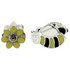 Miss Glitter Silver Kids Enamel Daisy and Bee Charms.