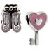 Miss Glitter S.Silver Kids Enamel Shoe and Heart Key Charms.