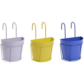 Home 16cm Balcony Metal Planter - Set of 3
