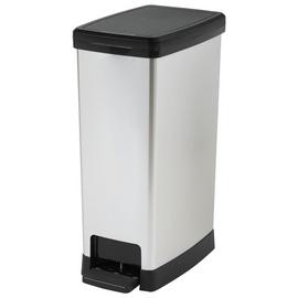 Moda 40 Litre Slim Pedal Bin - Silver