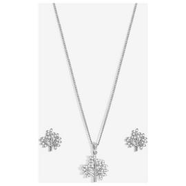 Jon Richard Rhodium Plated Tree Of Life Gift Set