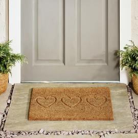 Argos Home Hearts Debossed Coir Mat - 40x60cm