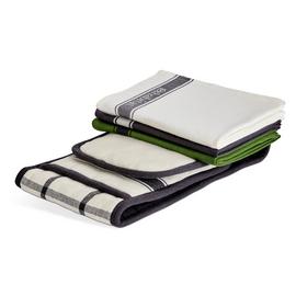 Habitat Woven Check Cotton Textile Set - Green