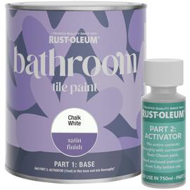 Rust-Oleum Bathroom Tile Satin Paint 750ml - Chalk White