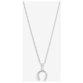 Simply Silver Sterling 925 Cubic Zirconia Horseshoe Pendant
