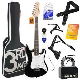 3rd Avenue 3/4 Size Electric Guitar Pack - Black and White