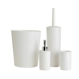 Home Essentials 4 Piece Bin and Accessory Set - White