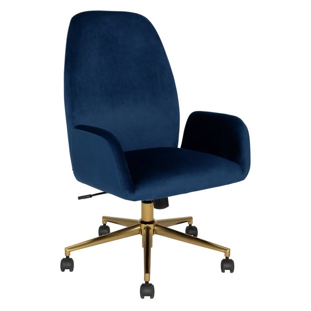 Buy Argos Home Clarice Velvet Office Chair Blue Office Chairs Argos