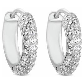 Simply Silver Sterling Silver 925 cubic zirconia Mini Hoop