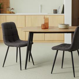 Argos Home Cobin Pair of Boucle Dining Chairs - Charcoal