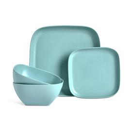 Habitat 12 Piece Stoneware Dinner Set - Matte DuckEgg