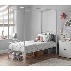 Argos Home Hearts White Single 4 Poster Bed & Kids Mattress