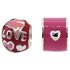 Miss Glitter S.Silver Kids Enamel Pink Heart and Love Charms