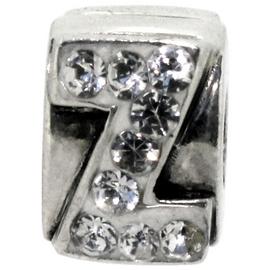 Miss Glitter S.Silver Kids Stone Set Alphabet Charm - Z.