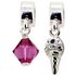 Miss Glitter S.Silver Kids Ice Cream Faceted Drop Charms.