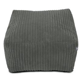 rucomfy Fabric Jumbo Cord Footstool Beanbag - Slate Grey