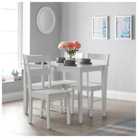 Argos Home Chicago Pair of Solid Wood Dining Chair - White