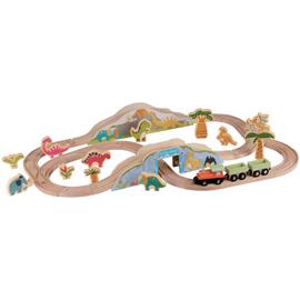 Chad Valley 43 Pieces Wooden Dino Train Set