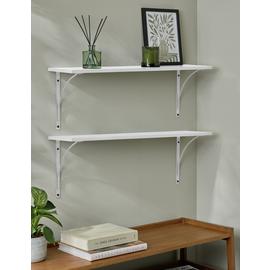 Habitat 60cm Set of 2 Bracket Shelves - White