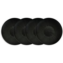 Habitat Black Textured Picnic Dinner Plate – set of 4