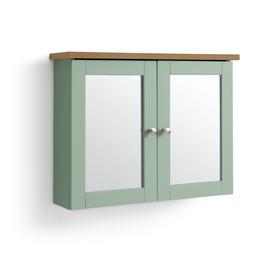 Argos Home Livingston Double Mirrored Wall Cabinet - Green