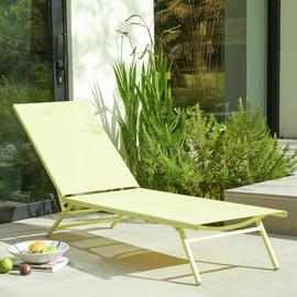 Habitat Cali Metal Sun Lounger -Yellow